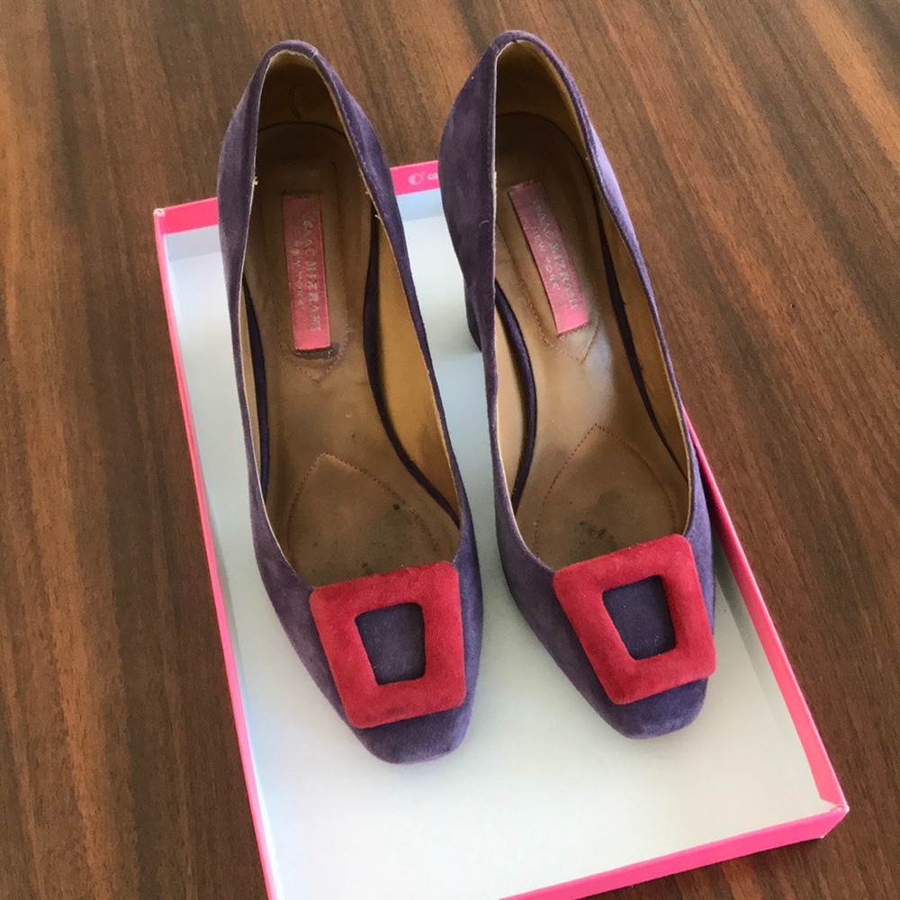 Isaac Mizrahi Purple Suede Heels